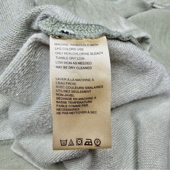 Free People Daisy Sweatshirt Washed Army Green Small S Oversized Heart OB1899422 - Picture 7 of 12